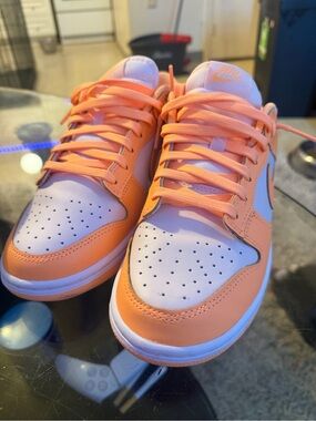 Nike Orange and White Low-Top Sneakers